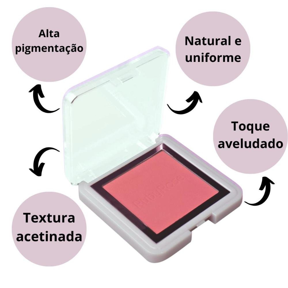 Blush Compacto Ruby Rose Textura Acetinada Bl40 7,3g 7,3g 6