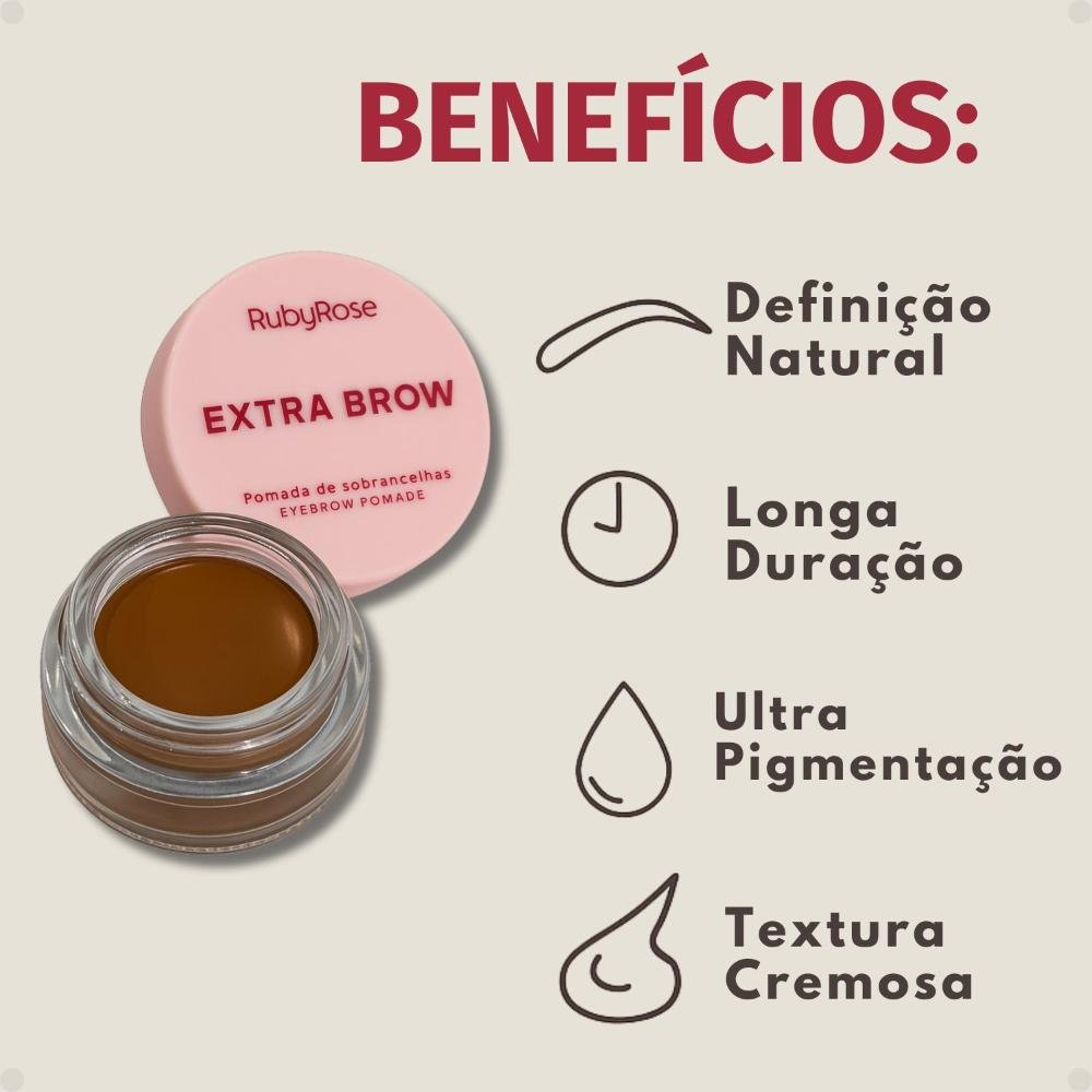 Pomada de Sobrancelhas Ruby Rose Extra Brow Sienna Hb-E2502-1 Sienna 2