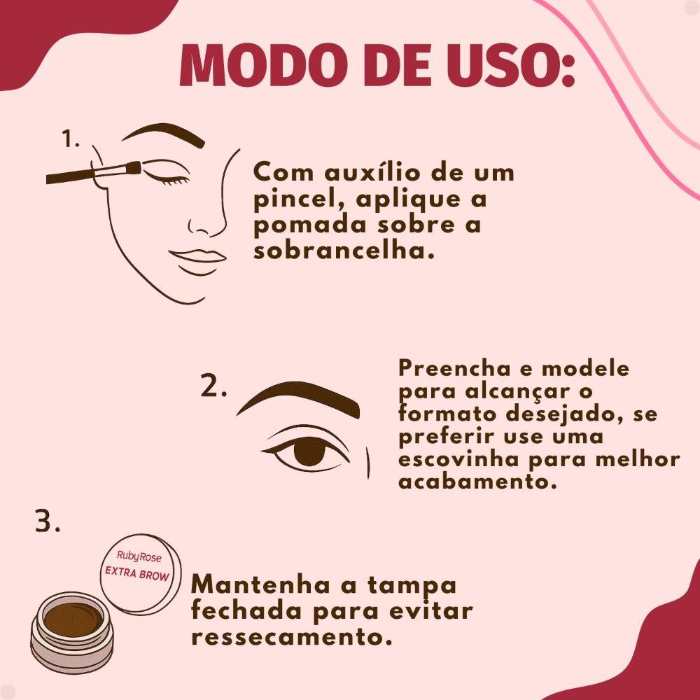 Pomada de Sobrancelhas Ruby Rose Extra Brow Sienna Hb-E2502-1 Sienna 5