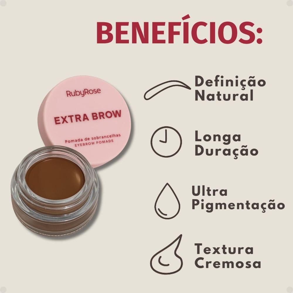 Pomada de Sobrancelhas Ruby Rose Extra Brow Sepia Hb-E2502-3 Sepia 2