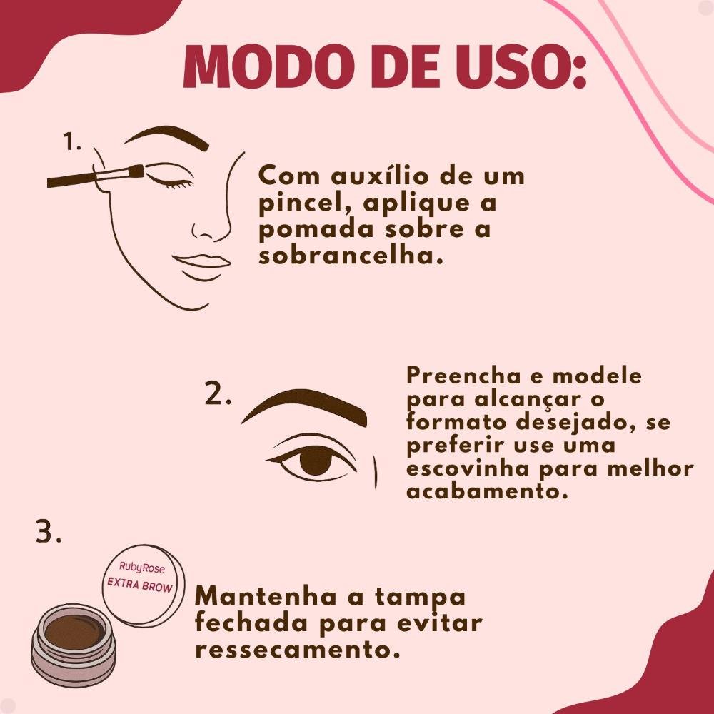 Pomada de Sobrancelhas Ruby Rose Extra Brow Sepia Hb-E2502-3 Sepia 5