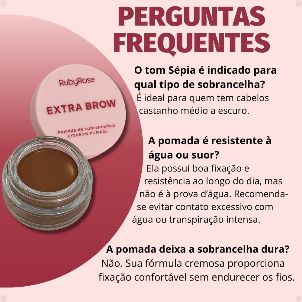 Pomada de Sobrancelhas Ruby Rose Extra Brow Sepia Hb-E2502-3 Sepia 6