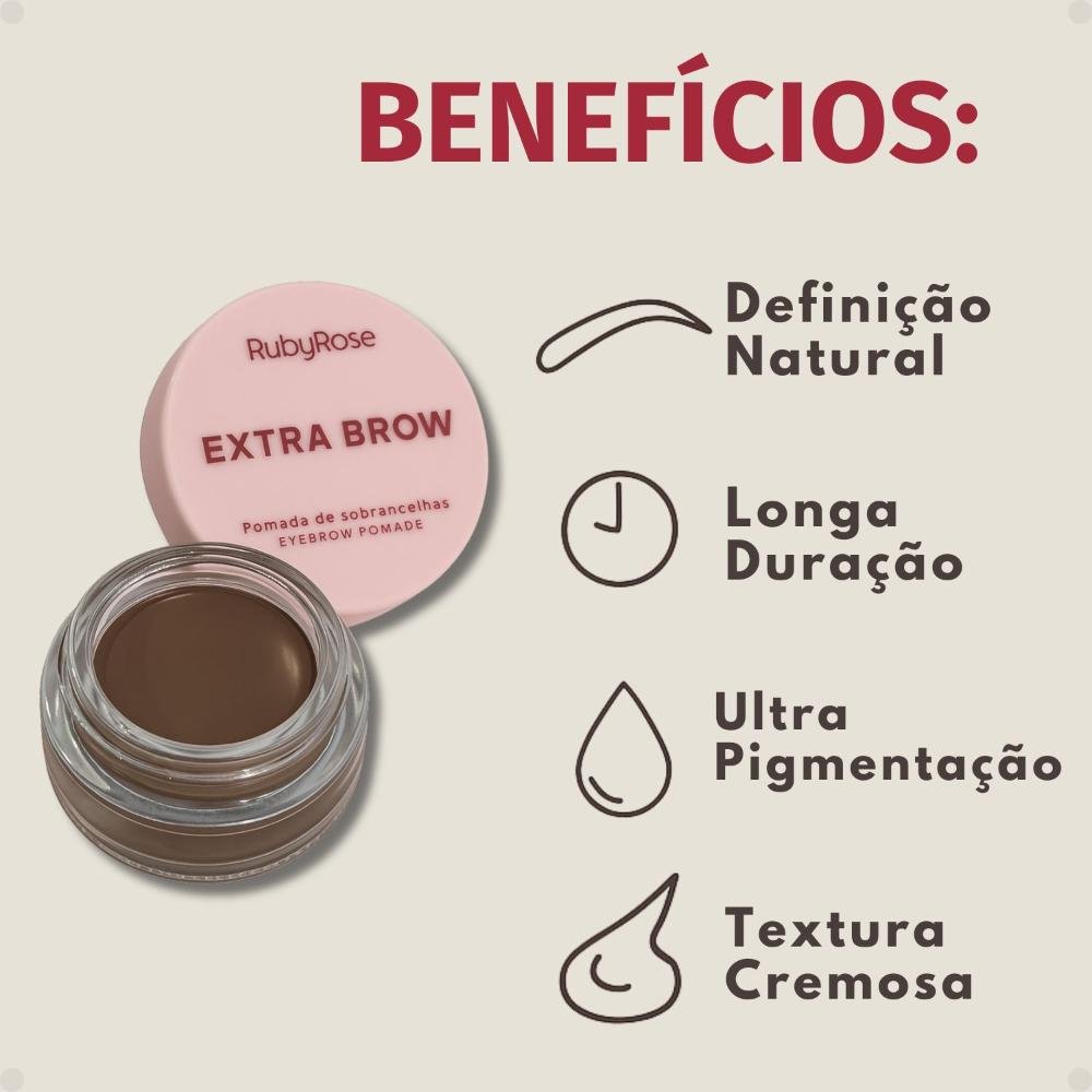 Pomada de Sobrancelhas Ruby Rose Extra Brow Umber Hb-E2502-4 Umber 2