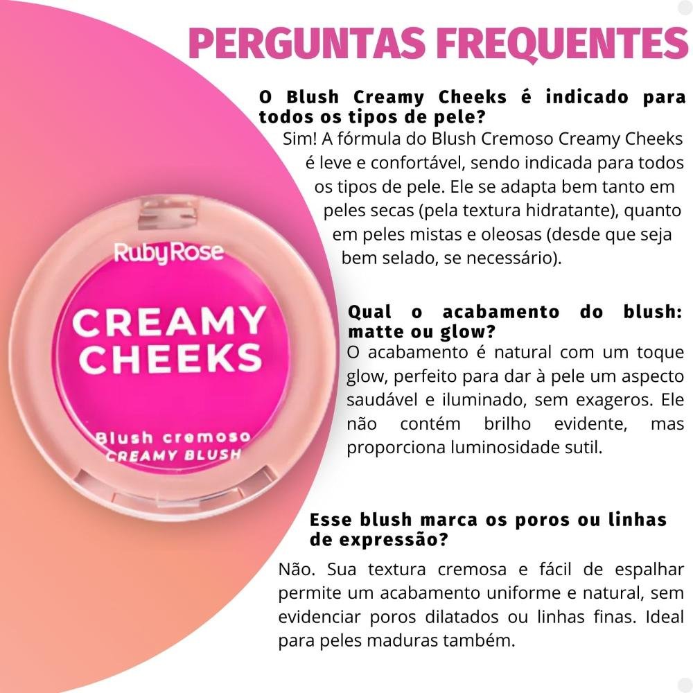 Blush Cremoso Ruby Rose Creamy Cheeks Pink Tint HB-M02-2 5,5g Pink Tint 5