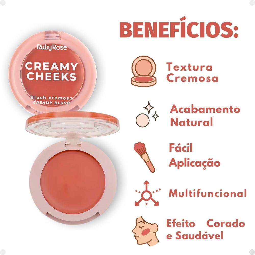 Blush Cremoso Ruby Rose Creamy Cheeks Sand Brown HB-M02-3 5,5g Sand Brown 2