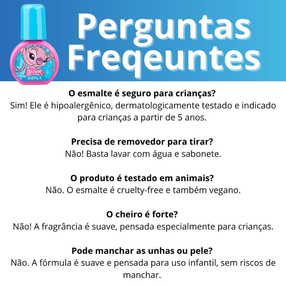 Esmalte Infantil Impala Disney Stitch Amizade de Outro Planeta 6ml Amizade de Outro Planeta 5