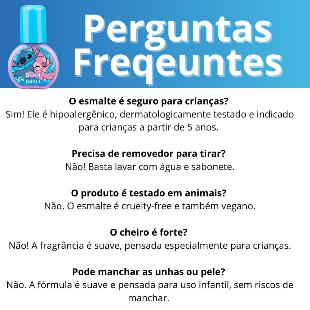 Esmalte Infantil Impala Disney Stitch Nunca Abandonar 6ml Nunca Abandonar 5