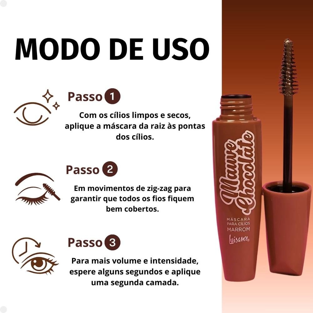 Máscara Para Cílios Marrom Luisance Mauve Chocolate 12ml Mauve Chocolate 4