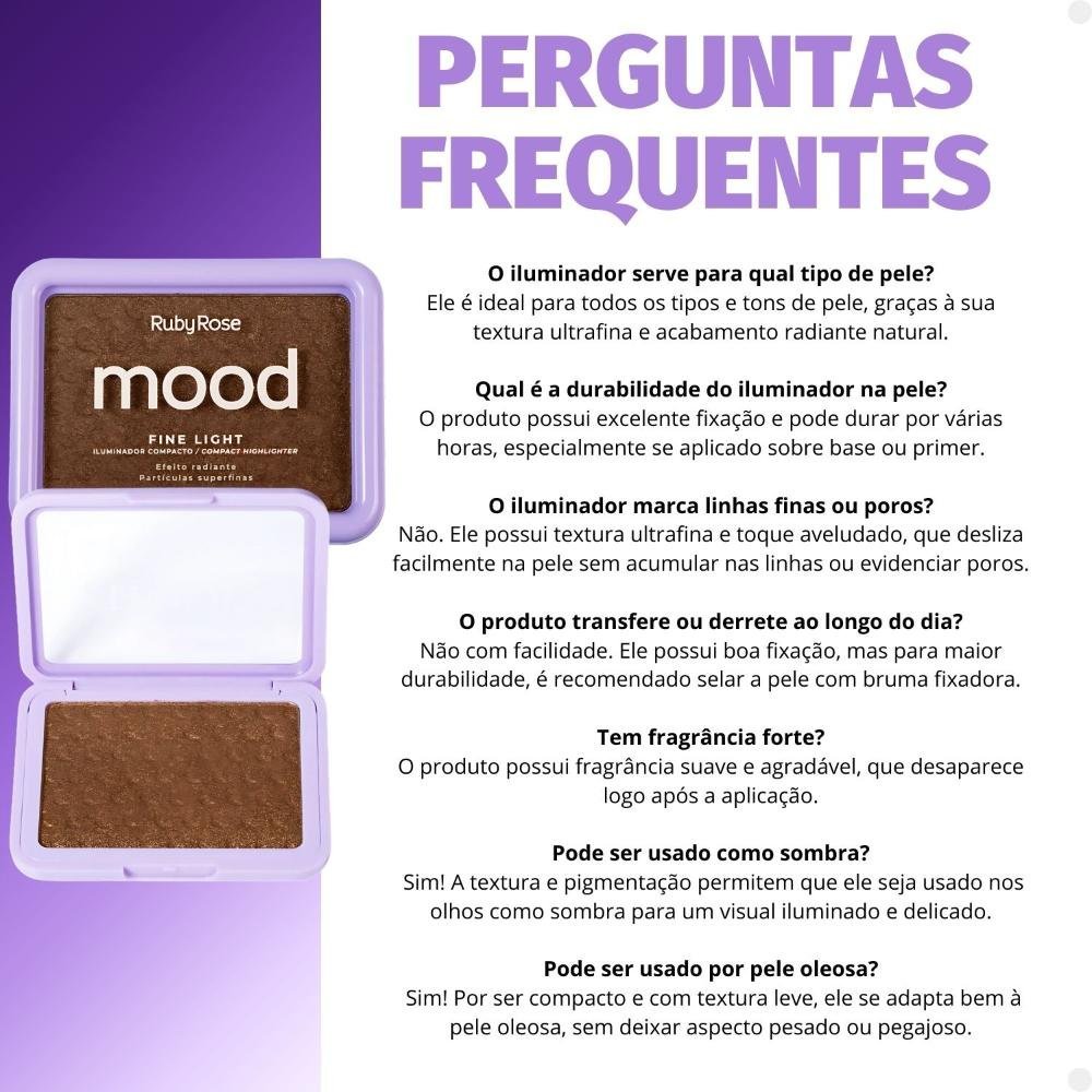 Iluminador Compacto Ruby Rose Mood Fine Light Efeito Radiante Mlf02 Cor MFL02 6