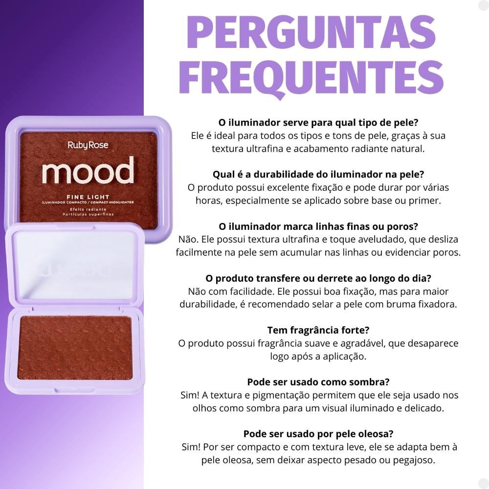Iluminador Compacto Ruby Rose Mood Fine Light Efeito Radiante Mlf03 Cor MFL03 6