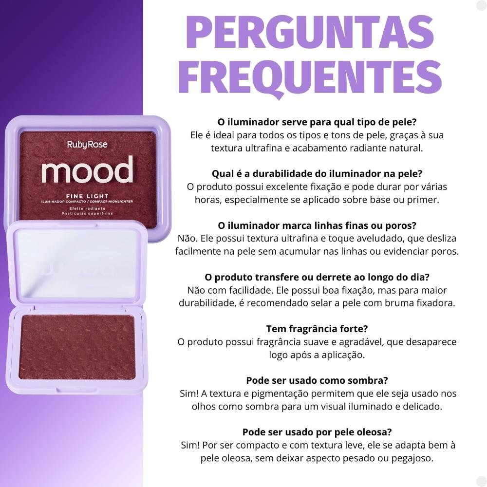 Iluminador Compacto Ruby Rose Mood Fine Light Efeito Radiante Mlf08 Cor MFL08 6