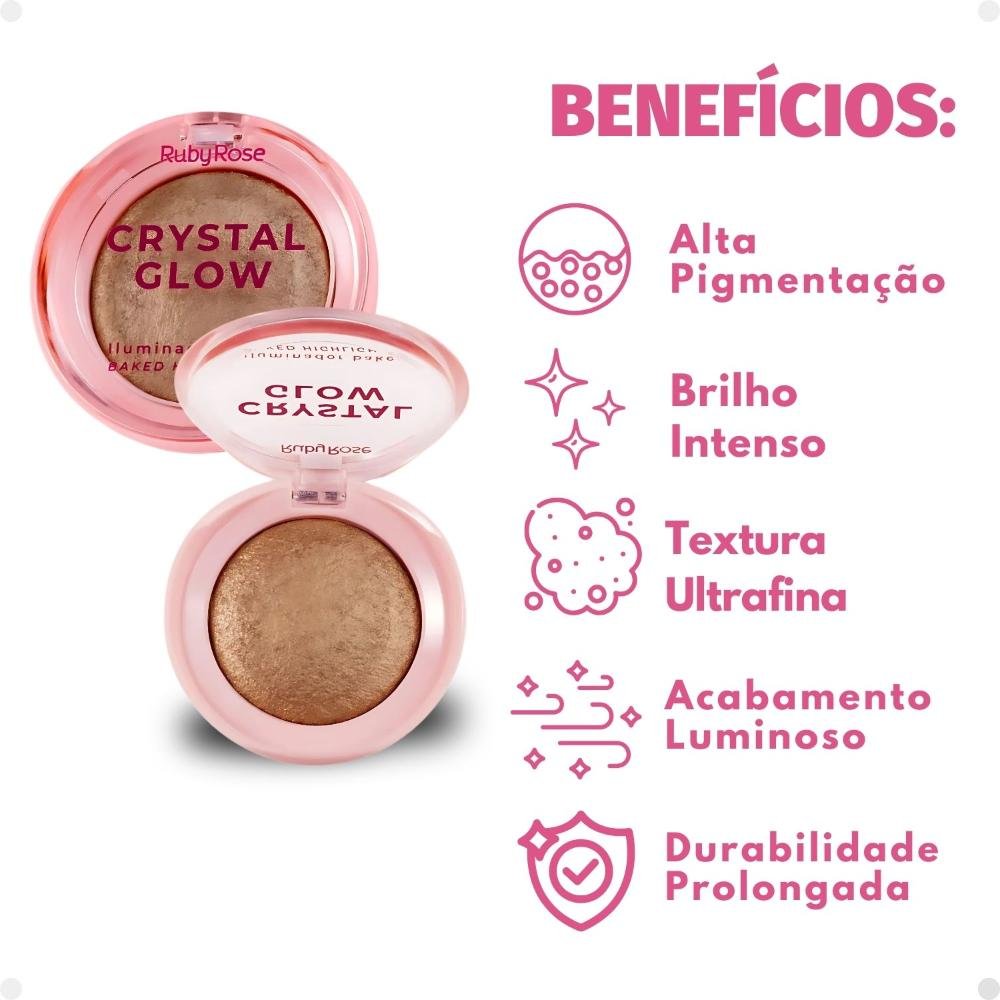 Iluminador Baked Ruby Rose Crystal Glow Opal Shine Hb-m700-4 Opal Shine 2