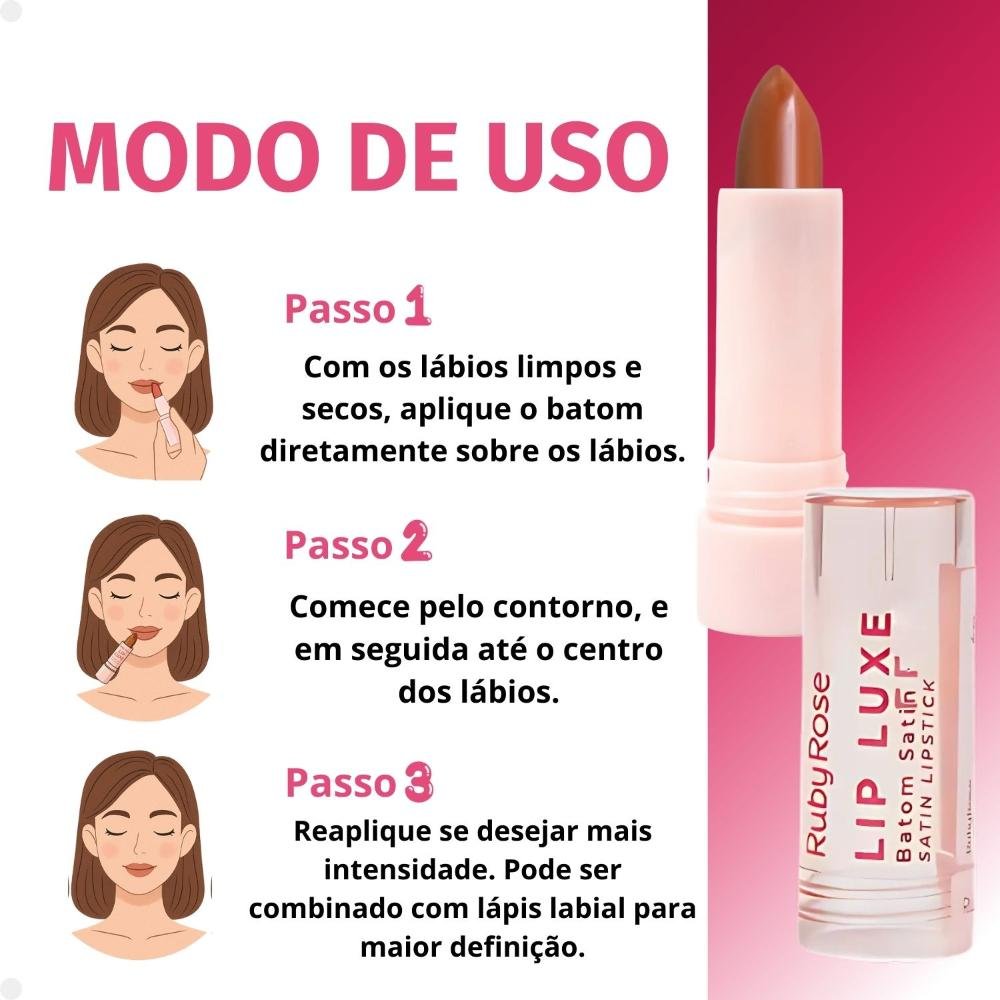 Batom Satin Ruby Rose Lip Luxe LL50 Hb-L6000-5 Cor LL50 4