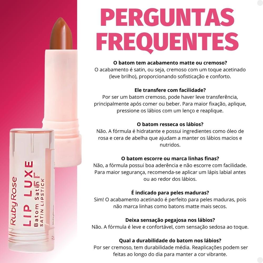 Batom Satin Ruby Rose Lip Luxe LL50 Hb-L6000-5 Cor LL50 5