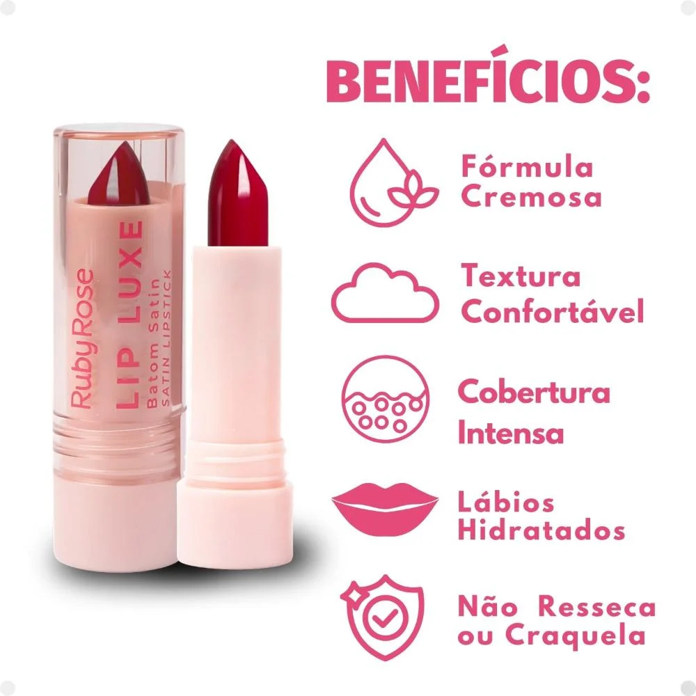 Batom Satin Ruby Rose Lip Luxe LL60 Hb-L6000-6 Cor LL60 2