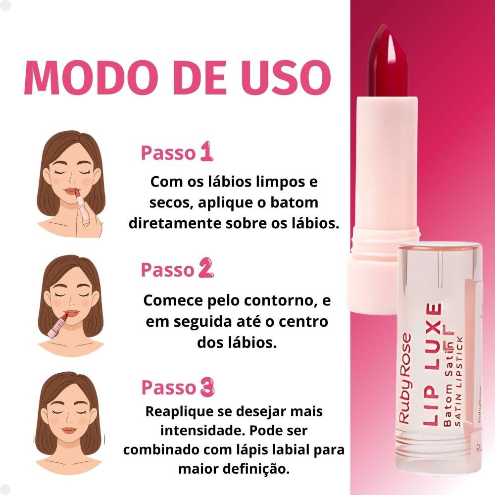 Batom Satin Ruby Rose Lip Luxe LL60 Hb-L6000-6 Cor LL60 4