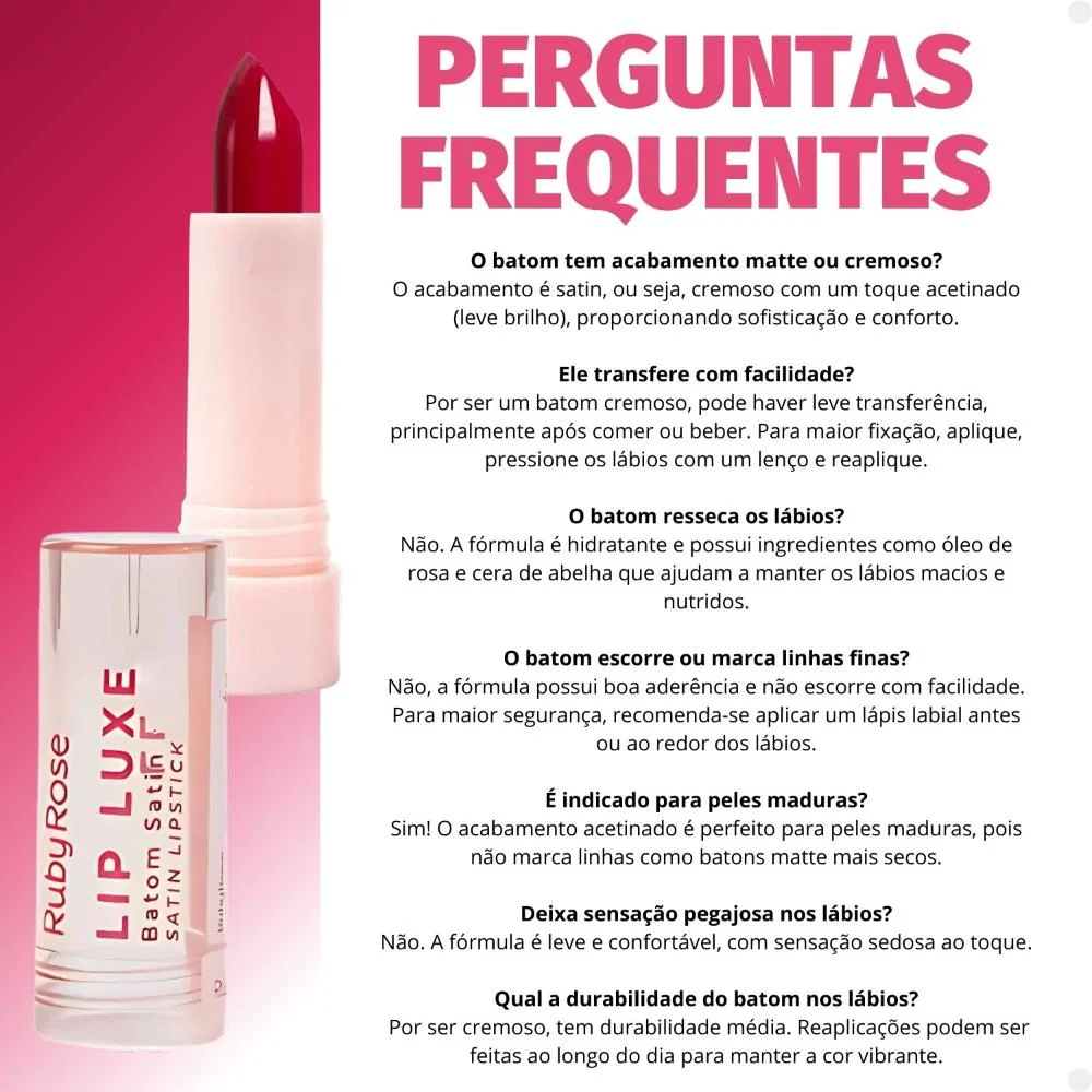 Batom Satin Ruby Rose Lip Luxe LL60 Hb-L6000-6 Cor LL60 5