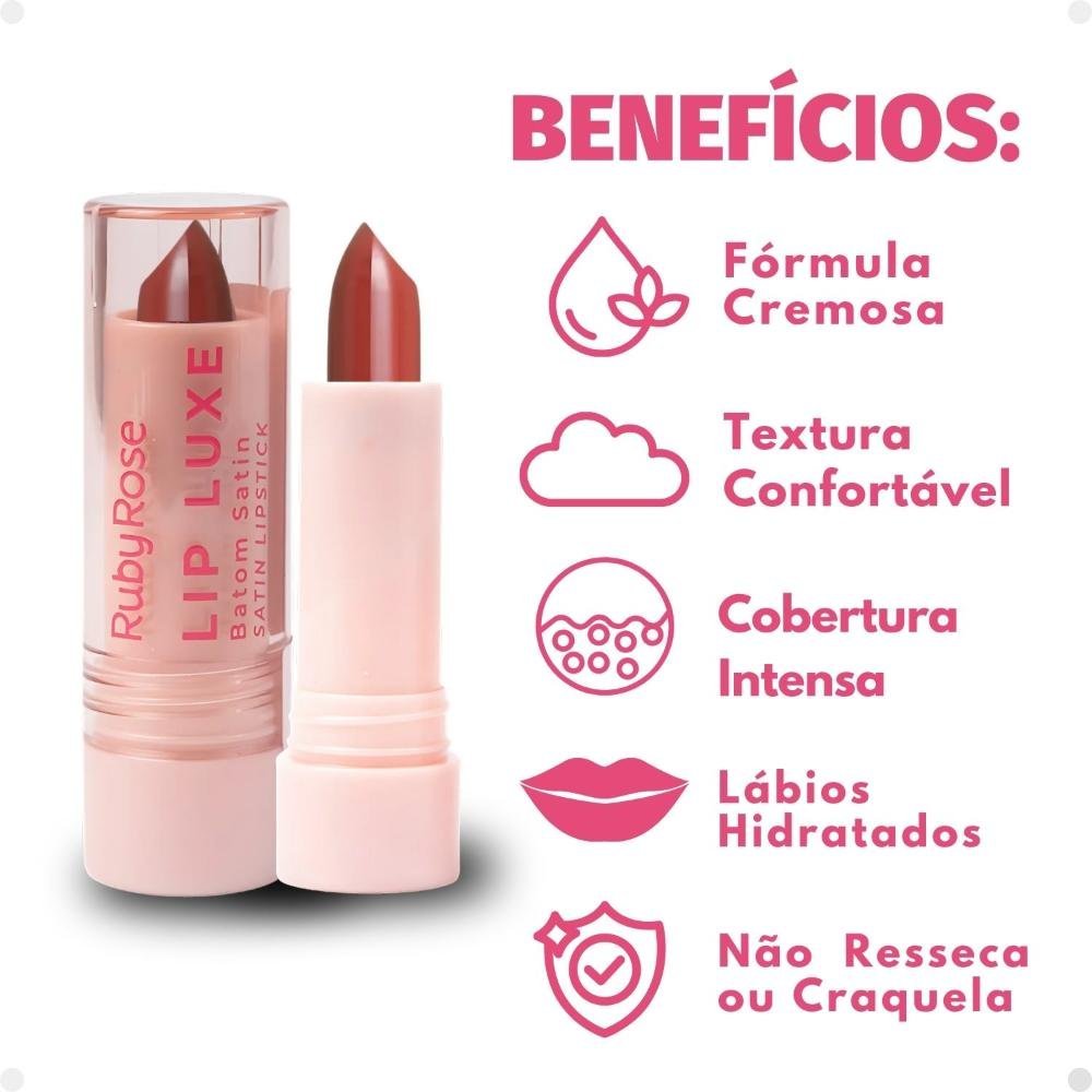 Batom Satin Ruby Rose Lip Luxe LL70 Hb-L6000-7 Cor LL70 2