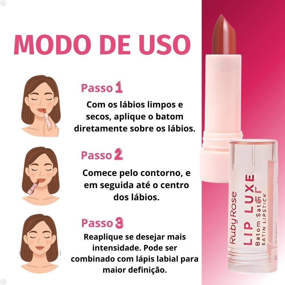 Batom Satin Ruby Rose Lip Luxe LL70 Hb-L6000-7 Cor LL70 4