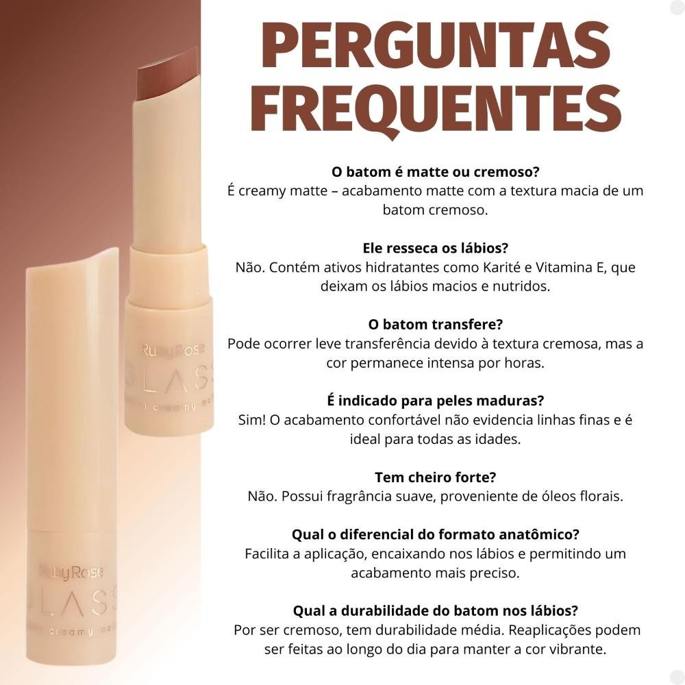 Batom Creamy Matte Ruby Rose Glass GL03 Hb-F567-3 3g 3g 5