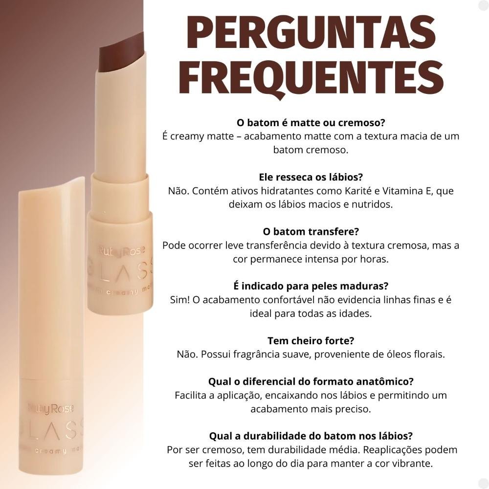 Batom Creamy Matte Ruby Rose Glass GL04 Hb-F567-4 3g Cor GL04 5