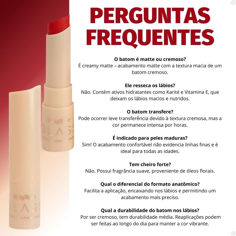 Batom Creamy Matte Ruby Rose Glass GL05 Hb-F567-5 3g Cor GL05 5