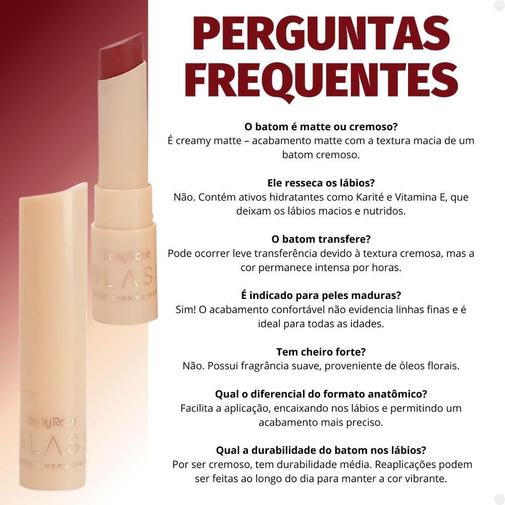 Batom Creamy Matte Ruby Rose Glass GL06 Hb-F567-6 3g Cor GL06 5