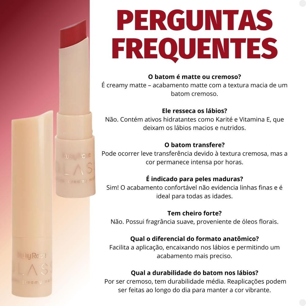 Batom Creamy Matte Ruby Rose Glass GL07 Hb-F567-7 3g Cor GL07 5