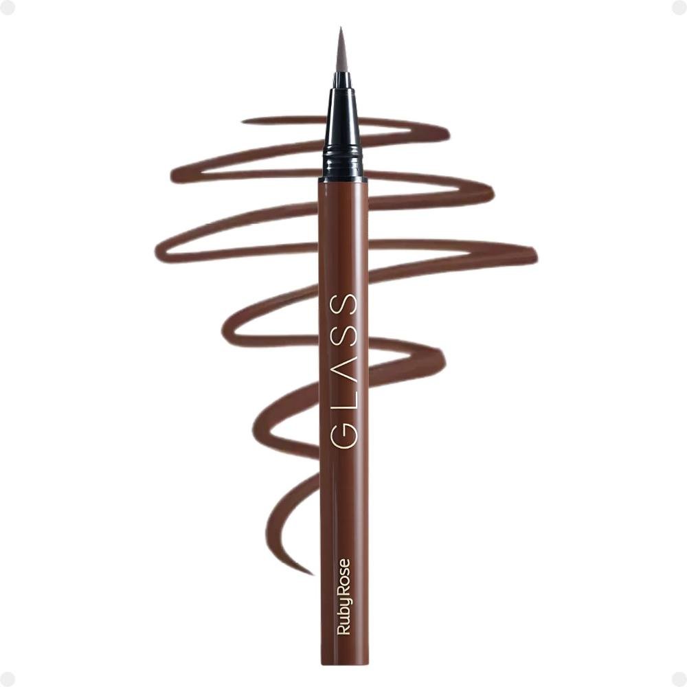 Caneta Delineadora Marrom Ruby Rose Glass Dark Brown Be02 6g Hb-527-2 Dark Brown 3