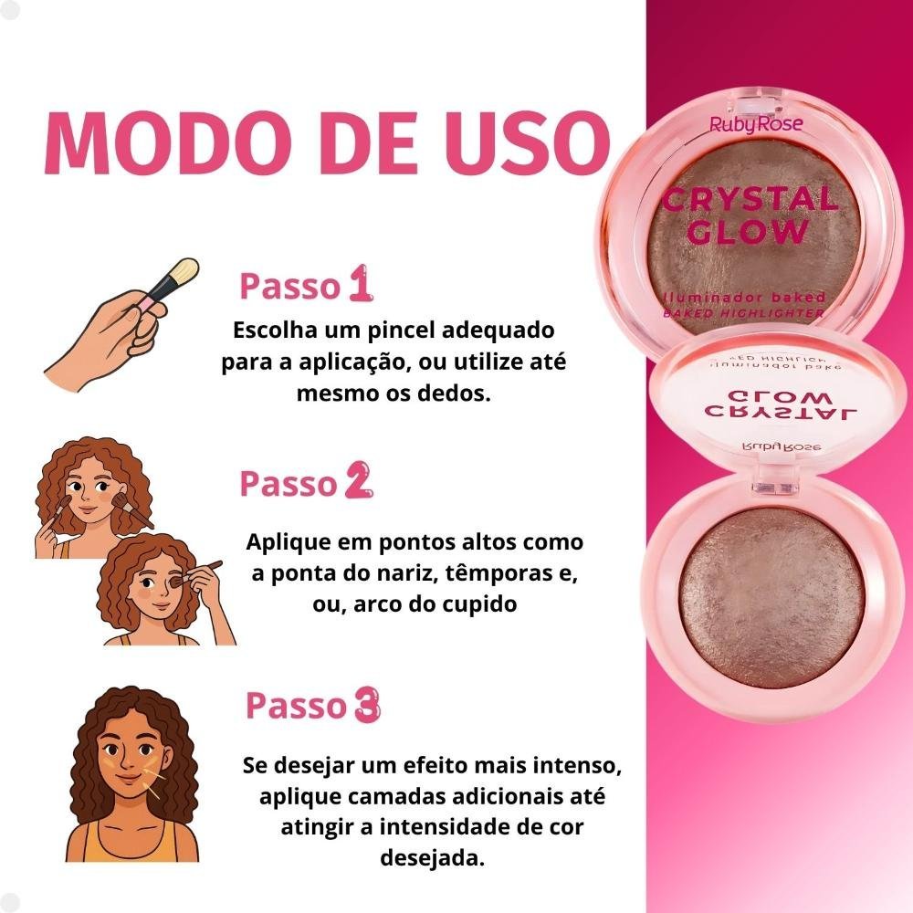 Iluminador Baked Ruby Rose Crystal Glow Bronze Bliss Hb-m700-8 Bronze Bliss 5