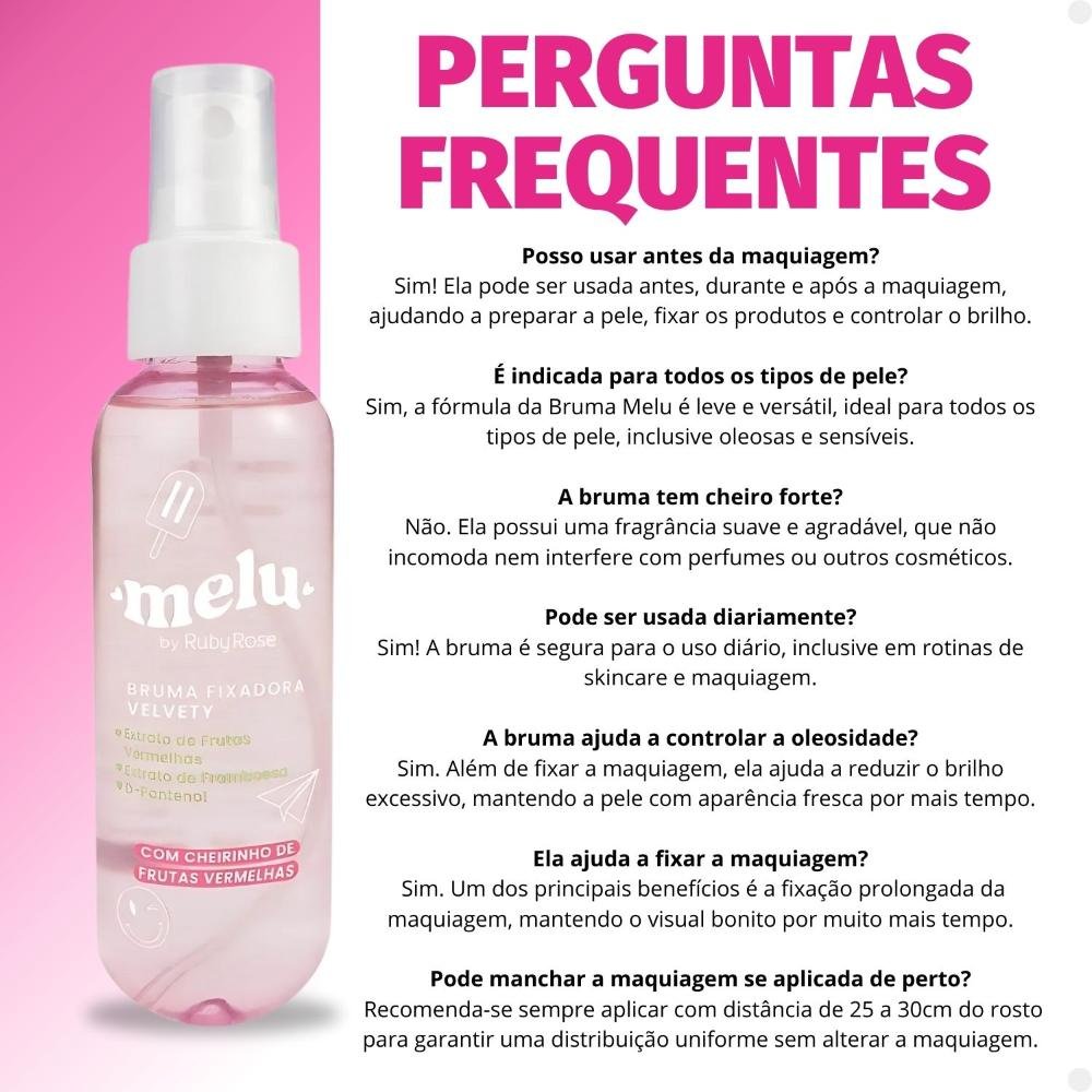 Bruma Fixadora Melu by Ruby Rose Velvety 100ml Rr4800 ÚNICO 5