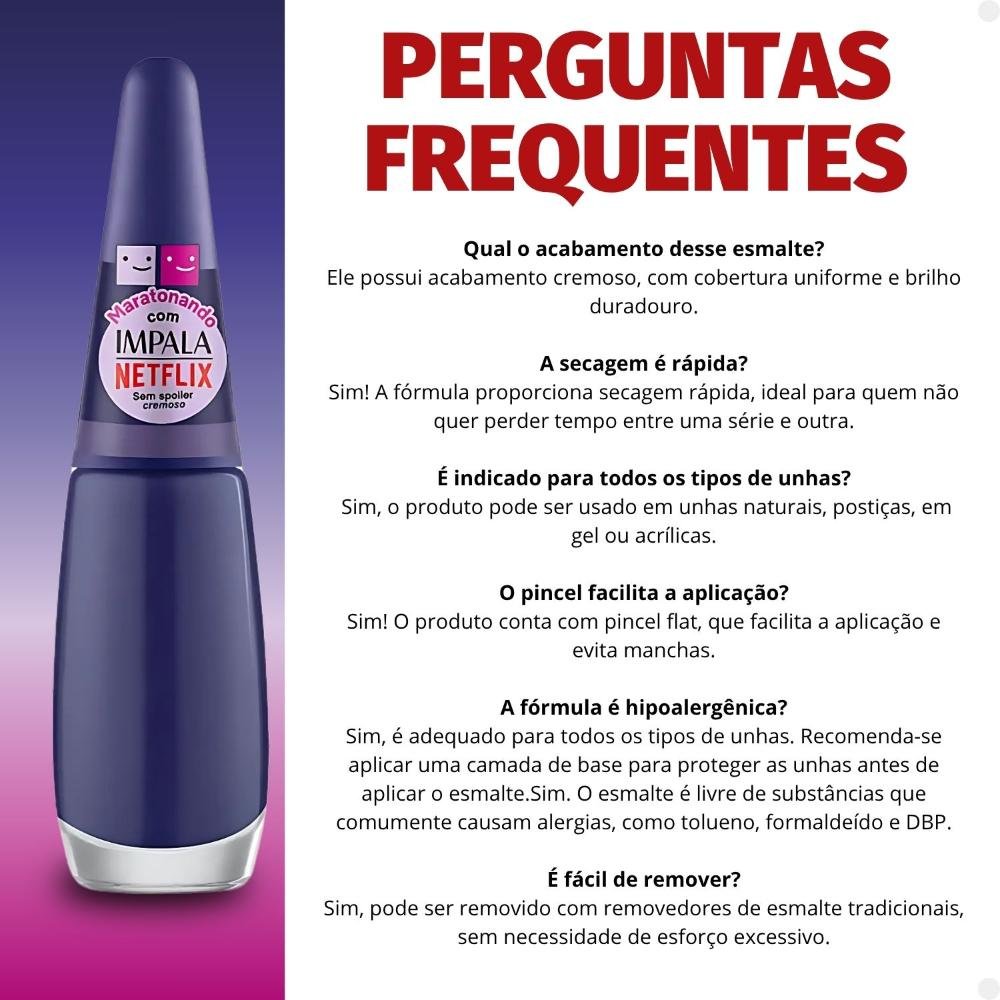 Esmalte Impala Netflix Maratonando Sem Spoiler 7,5ml Sem Spoiler 5