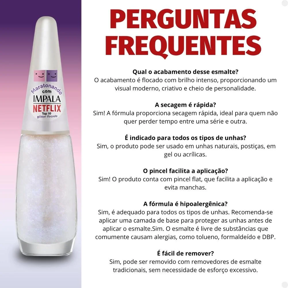 Esmalte Flocado Impala Netflix Maratonando Top 10 7,5ml Top 10 5