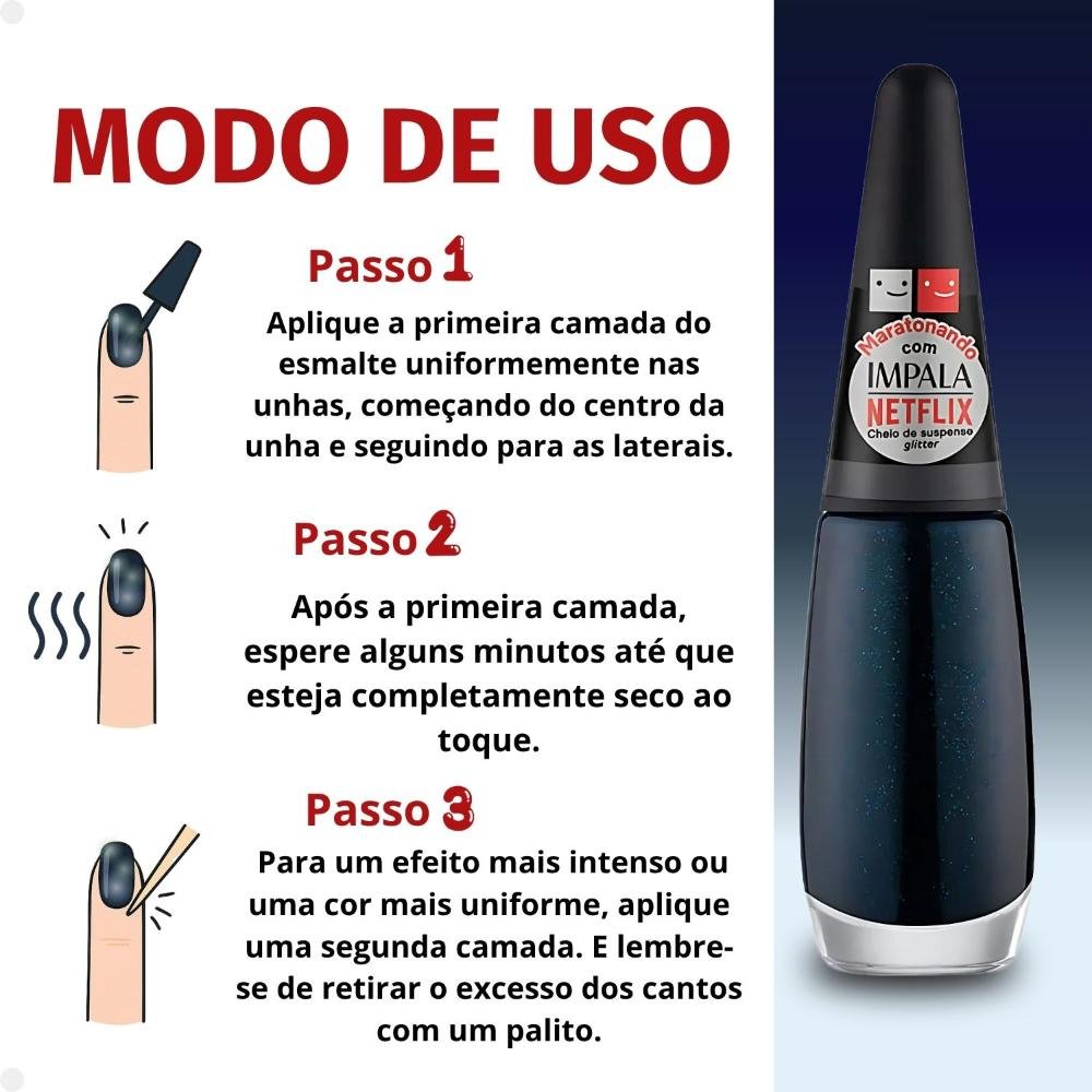 Esmalte Perolado Impala Netflix Maratonando Cheio de Suspense 7,5ml Cheio de Suspense 4