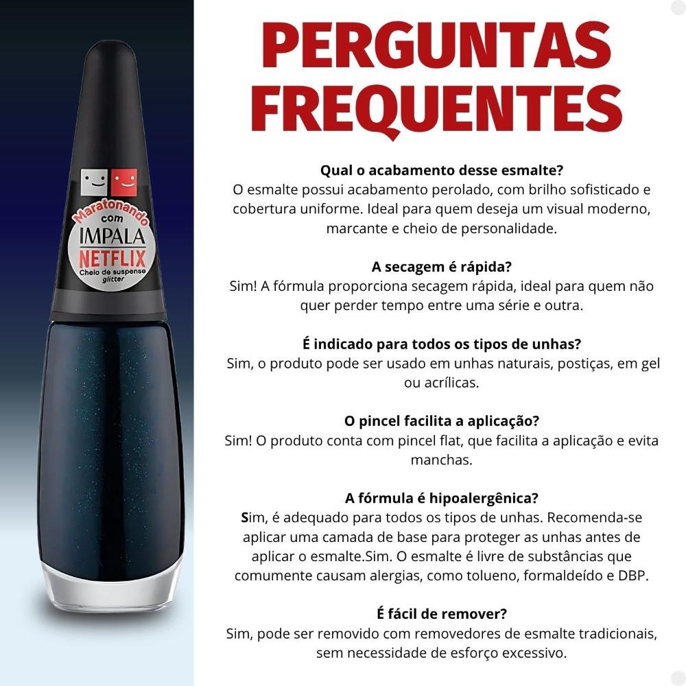 Esmalte Perolado Impala Netflix Maratonando Cheio de Suspense 7,5ml Cheio de Suspense 5