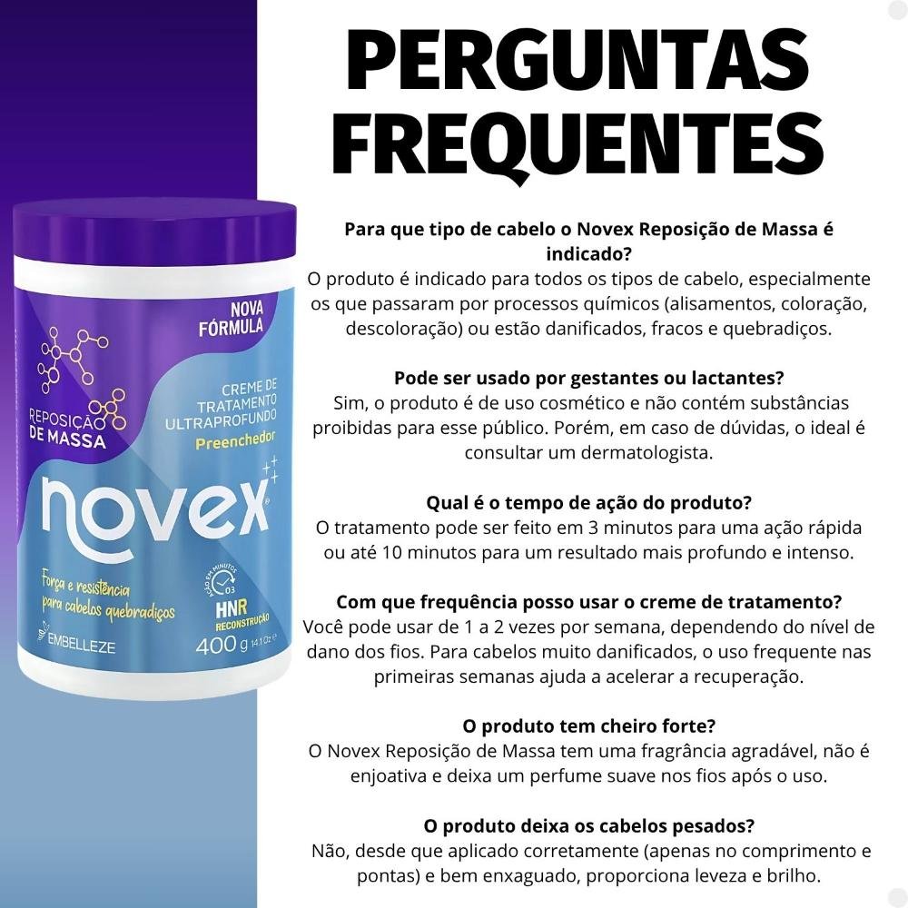 Creme De Tratamento Embelleze Novex Reposição De Massa 400g 400g 6