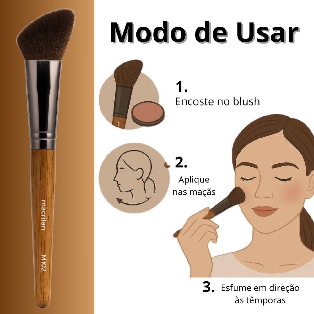 Pincel Blush Macrilan Linha Madeira M-102 ÚNICO 4
