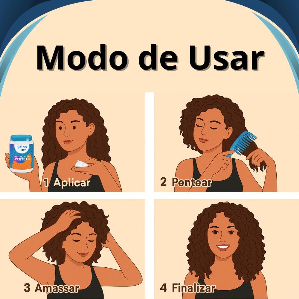 Kit Salon Line Definição Natural: 3 Creme Para Pentear 1kg ÚNICO 4