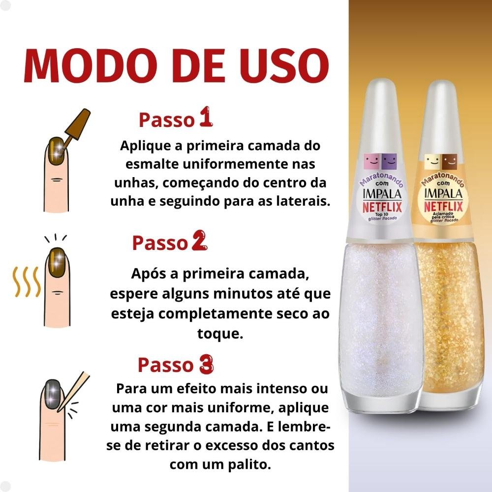 Kit Esmaltes Impala Netflix Maratonando: Top 10 e Aclamado Pela Crítica 7,5ml ÚNICO 4