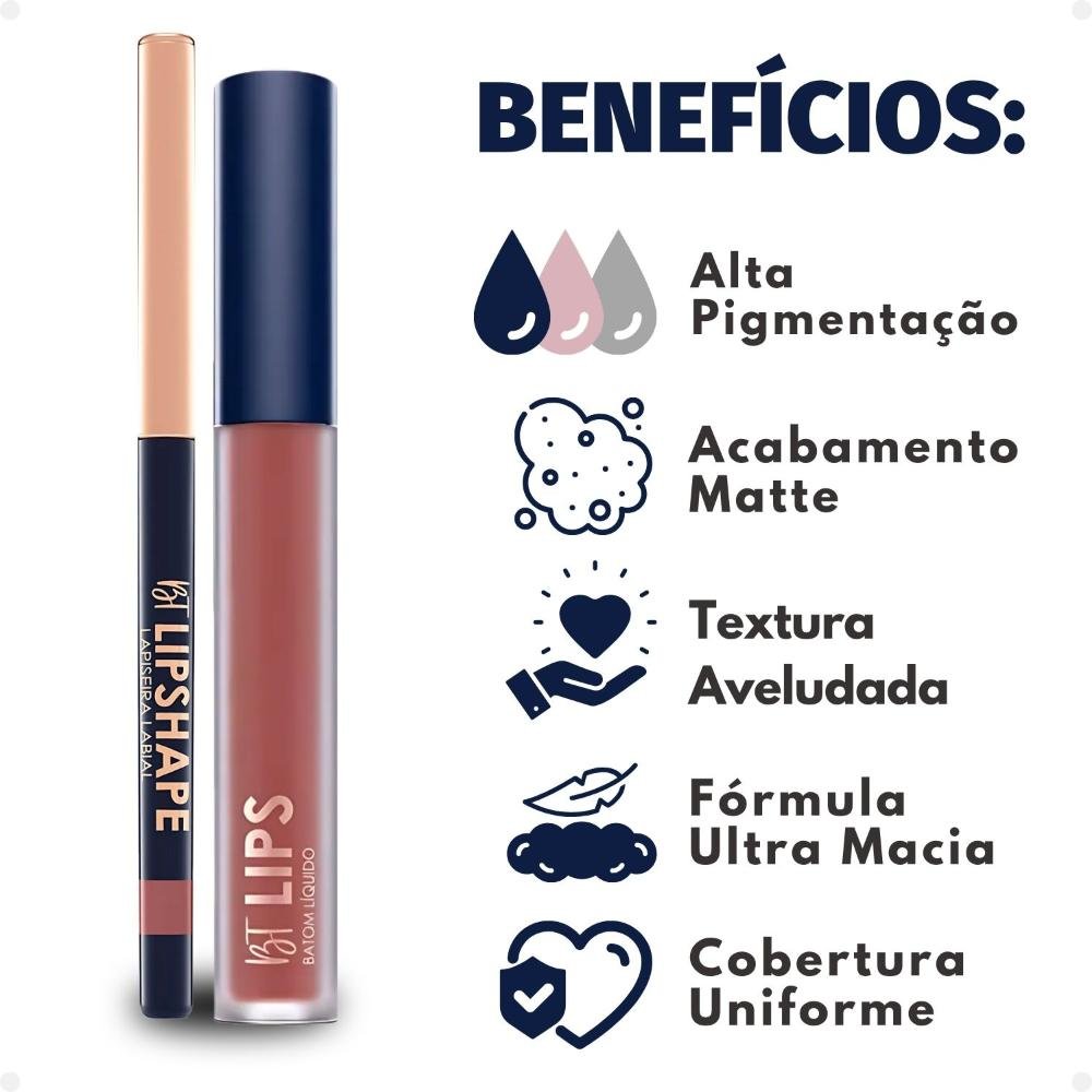 Kit Bruna Tavares Bt: Batom Líquido Gabriela e Lapiseira Labial Marsala Marsala 2