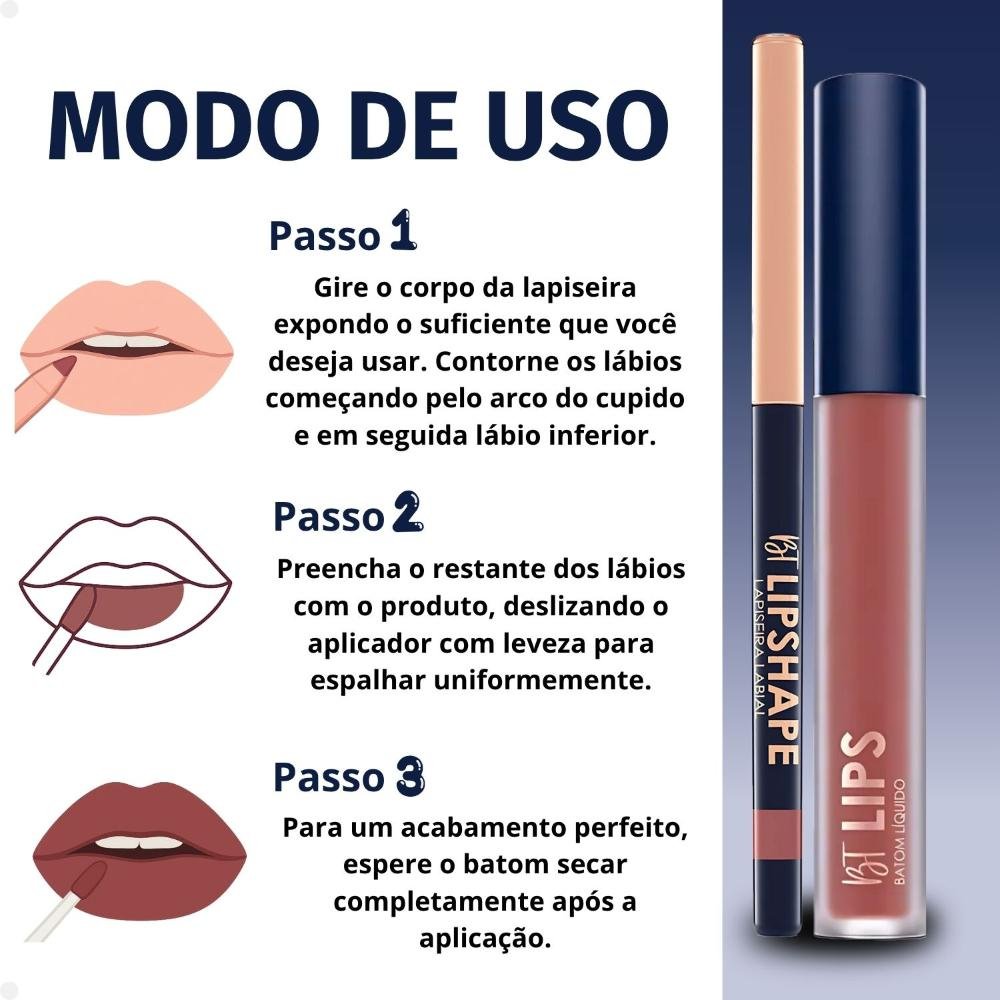 Kit Bruna Tavares Bt: Batom Líquido Gabriela e Lapiseira Labial Marsala Marsala 4