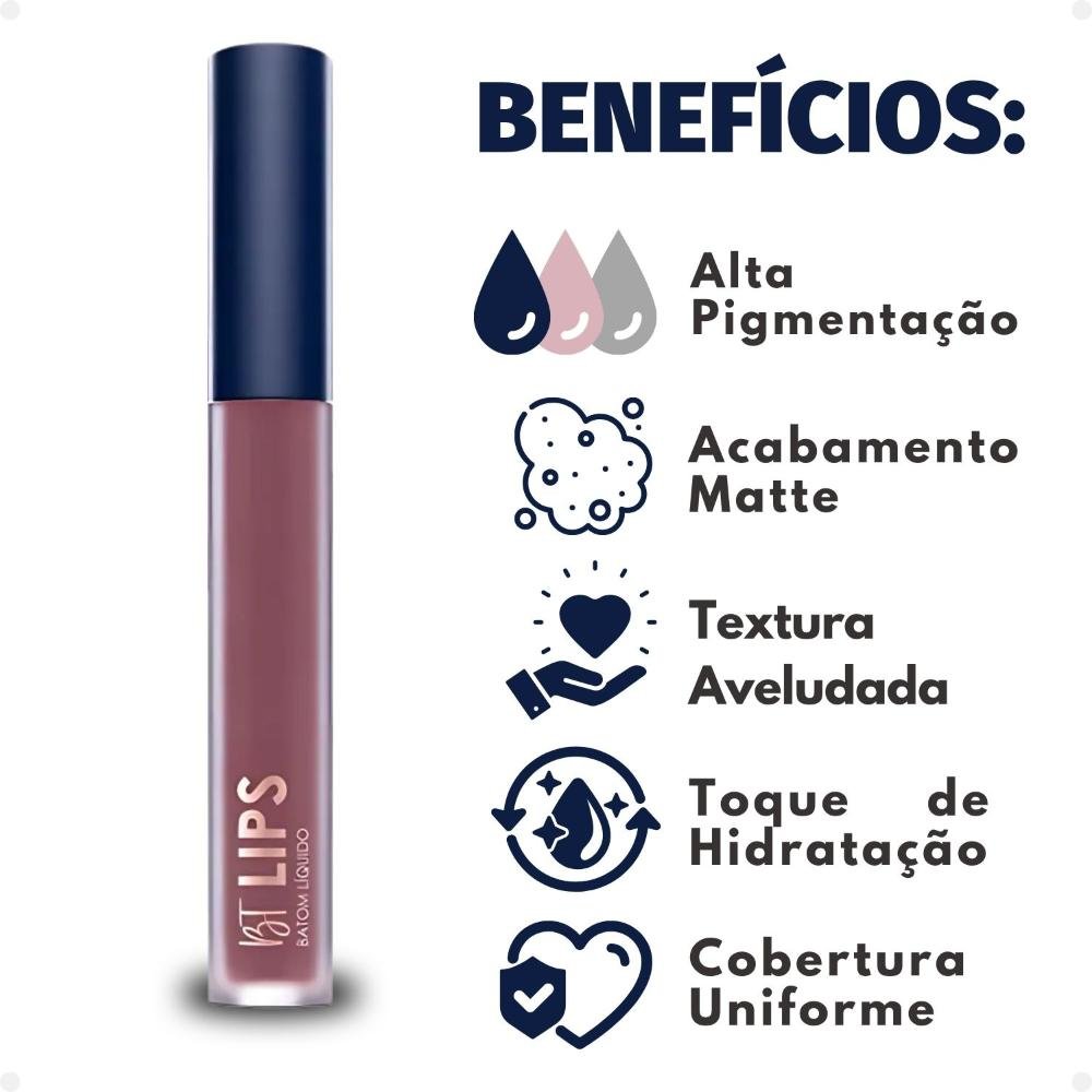 Batom Líquido Matte Bruna Tavares BT Lips Hermione 4ml Hermione 2