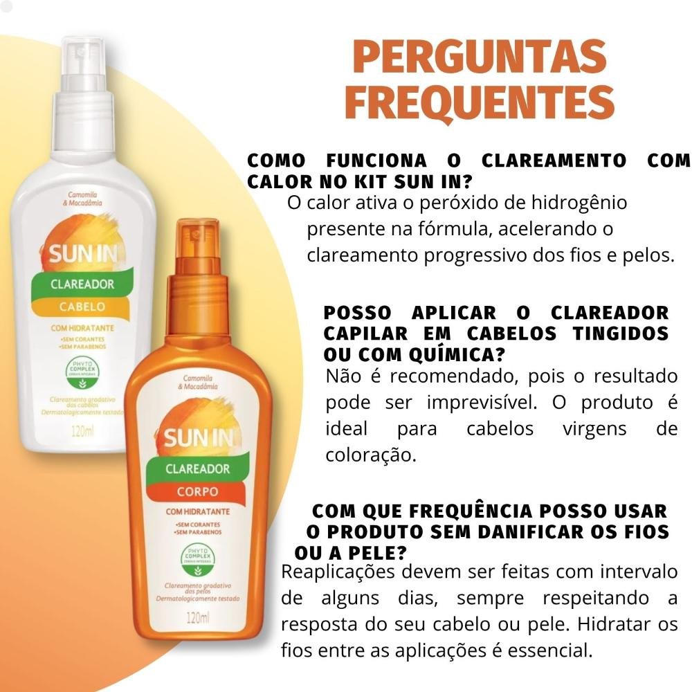 Kit Clareador Hidratante Phytoervas Sun In: Cabelo + Corpo 120ml ÚNICO 5
