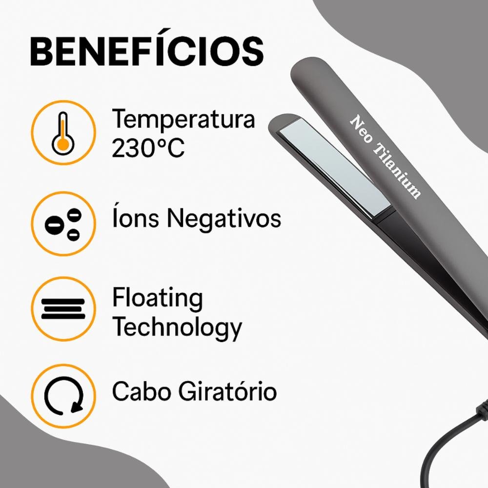 Prancha Lizz Neo Titanium Cinza 230°C Bivolt Bivolt Renner