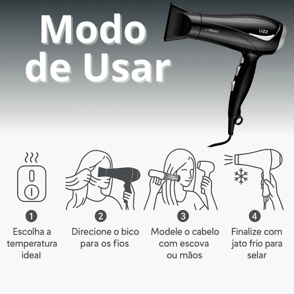 Secador Lizz Duo Maxx 2000w Bivolt Bivolt 5