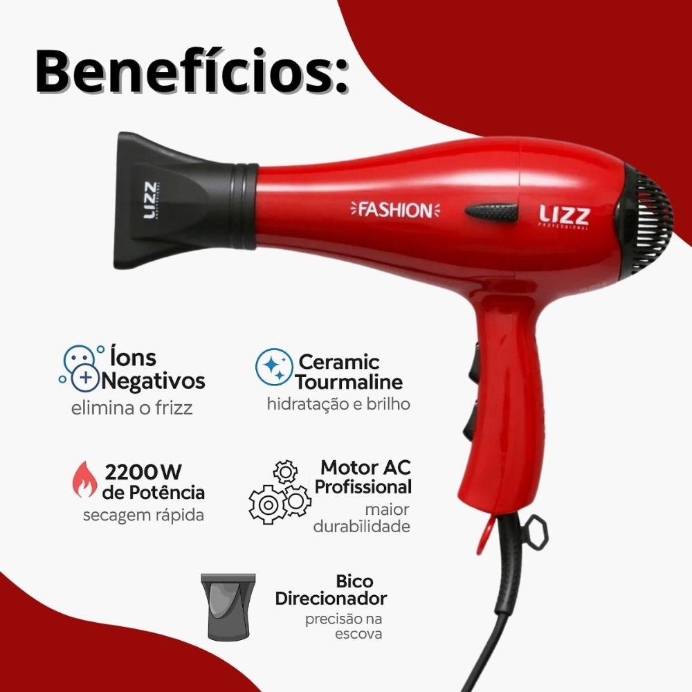 Secador Lizz Fashion Vermelho 2200w 220v 220V 2