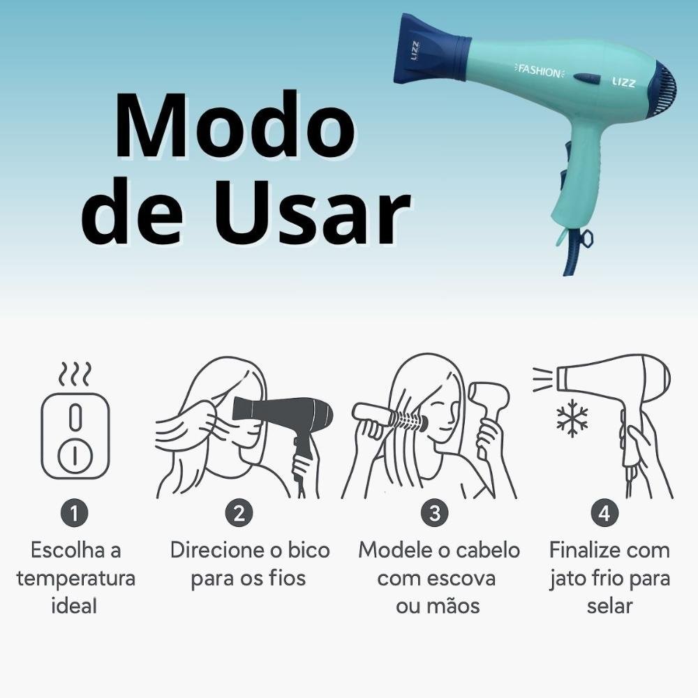 Secador Lizz Fashion Verde 2150w 127v 127V 6