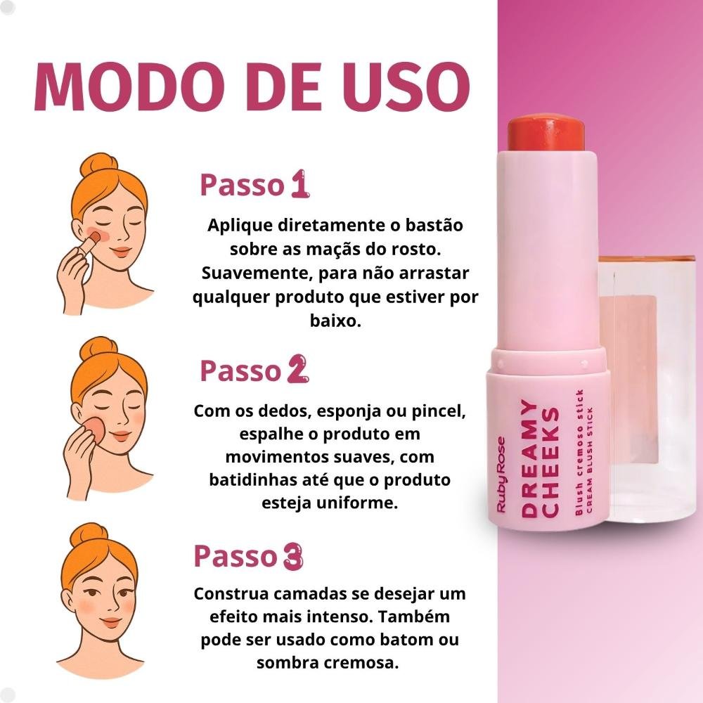 Blush Stick Ruby Rose Dreamy Cheeks Solar Orange HB-M01-8 6,57g Solar Orange 4