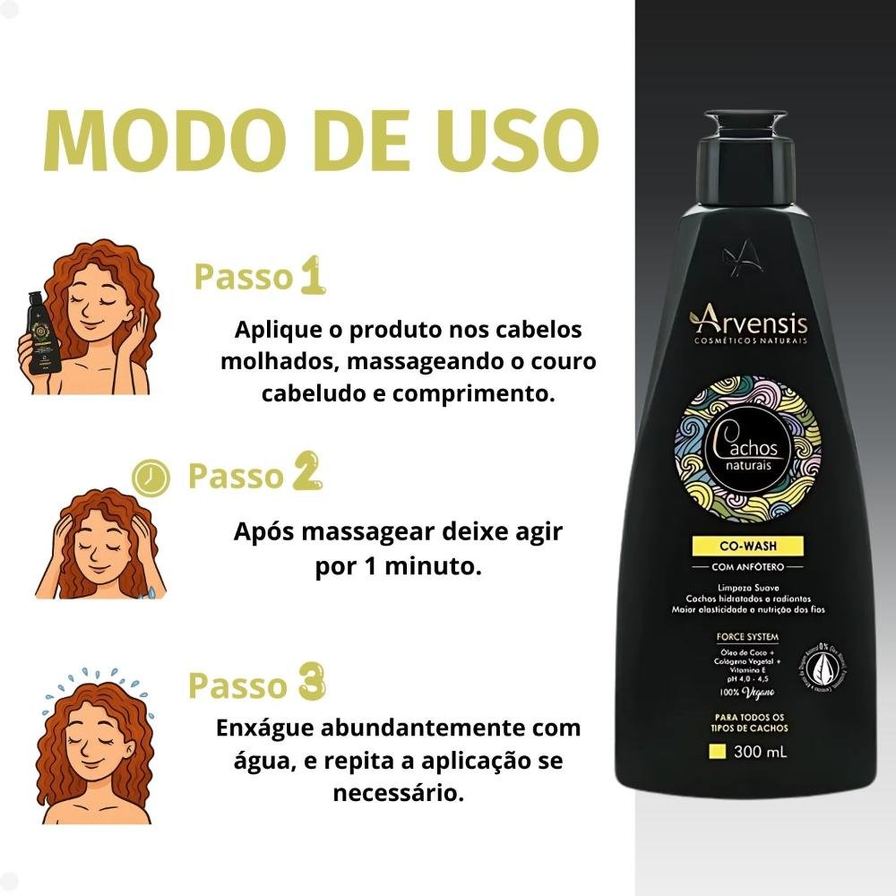 Co-Wash Arvensis Cachos Naturais Todos Os Tipos De Cachos 300ml 300ml 4