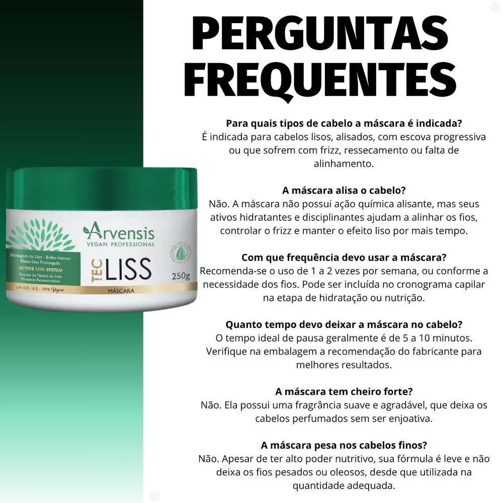 Máscara Arvensis Tec Liss 250g 250g 5